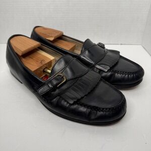 Cole Haan Buckle Loafers Mens 11 D Black Kiltie Leather City C03518 Dress Shoes